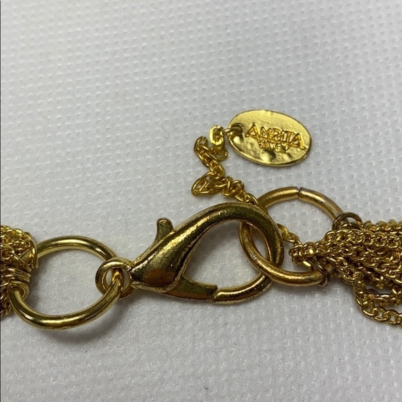 Amrita Singh layered amber color stone necklace - Picture 3 of 4